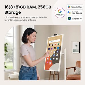 Nuevo Televisor Inteligente Portátil UHD 4K de 32'' de 2.ª Generación con <span class=keywords><strong>16</strong></span> (8+8) GB de RAM + 256 GB + 128 GB, Android <span class=keywords><strong>16</strong></span>, Certificado EDLA, Pantalla Táctil Blanca para 5.3 - Product Image 3