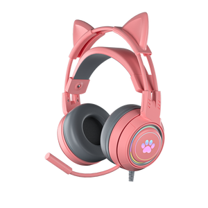 Audífonos SY-G25 con <span class=keywords><strong>Orejas</strong></span> <span class=keywords><strong>de</strong></span> <span class=keywords><strong>Gato</strong></span>, LED, USB, para Juegos <span class=keywords><strong>de</strong></span> PC, Audífonos <span class=keywords><strong>Gamer</strong></span> con Cable, RGB, Estéreo, 7.1, con Micrófono - Product Image 1