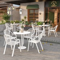Ensemble table et chaises d'extérieur, imperméable, résistant au soleil, pour le thé, le café, petite table d'appoint pour jardin, cour, balcon, terrasse