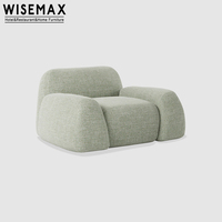 WISEMAX FURNITURE Canapés modulaires en tissu bouclé blanc nordique, laine d'agneau, canapé de détente, bras bas, design moderne, ensemble de canapés pour salon