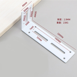 Support d'étagère triangulaire en acier épaissi réglable à 90 degrés pour armoires métalliques et en plastique, noir et blanc, moderne - Product Image 6