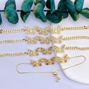 JML all'ingrosso 14k oro laminato vergine maria braccialetto farfalla zircone alla moda in ottone Pulsera De Cadena De Mariposa De La Joys - Product Image 6