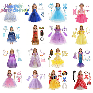 ชุดการแสดงของเด็กผู้หญิง HESPER ชุดเจ้าหญิงผมยาว ชุดเจ้าหญิงโซเฟีย ชุดเอลซ่า ชุดเดรสเด็กผู้หญิงแบบโปร่งฟูฟ่องสไตล์ราชินีเอลซ่า - Product Image 1