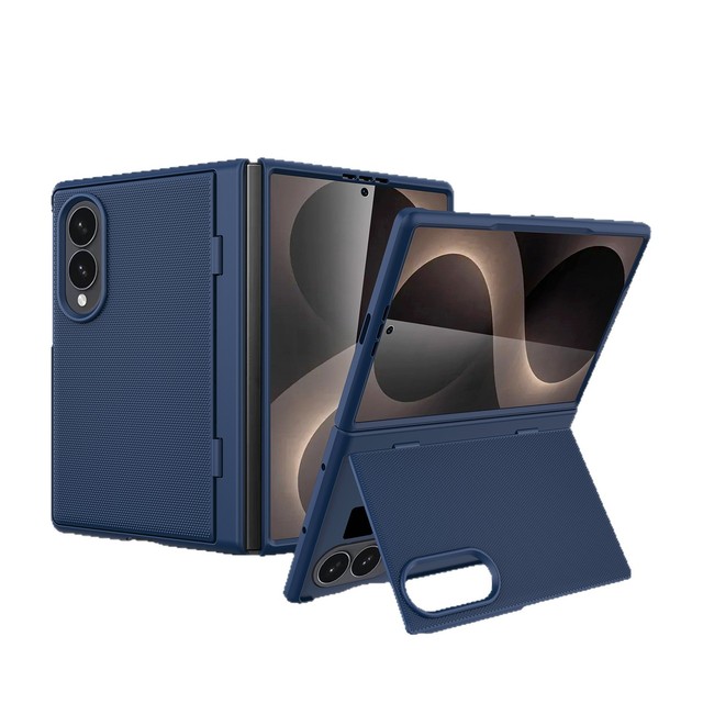 Compatible for Samsung Z Fold 8 Wide Folding Glass Screen Phone Case PC Material Plain Design Side Stand