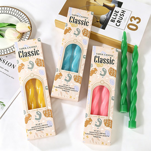 Bougies coniques à motif de fil ondulé, bougies spirales européennes colorées, décoration créative pour Noël, les fêtes et l'ambiance de la maison - Product Image 2