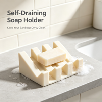 Support de Savon Fantaisie en Silicone avec Drainage Automatique Antidérapant pour Douche et Évier de Cuisine