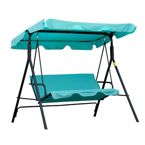 Silla Columpio de Patio de 3 Plazas con Estructura Metálica y Toldo, Diseño Contemporáneo - Product Image 1