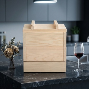 Vaporera Coreana Dr. HOWS de 2 Niveles, Juego Completo, Material de Ciprés Natural y Acero Inoxidable, Gran Capacidad, Cocción al Vapor por <span class=keywords><strong>Inducción</strong></span> - Product Image 1