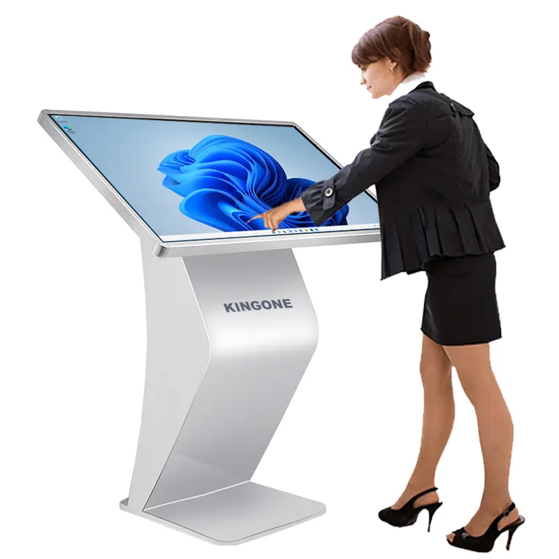 Floor Standing 32 43 50 55 inch 4K HD LCD Digital Player Information Touch Screen Kiosk Interactive Advertising Display Totem