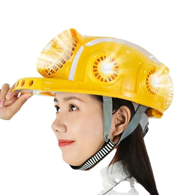 2024 New Solar Fan Helmet Sunscreen Cooling Air Conditioning Hat Functional Head Protection