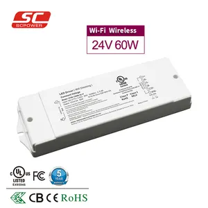 UL FCC ENEC发光二极管照明BLE Wifi zigbee CCT RGB RGBW RGBCW 24v电源可调光发光二极管驱动器12v