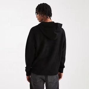 Chunky Đan Áo Hoodie dày của nam giới áo thun quá khổ áo len màu Sạch Ấm nặng Hàng dệt kim rộng trùm đầu áo mùa đông giản dị - Product Image 2