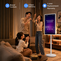Kiosque à batterie mobile VETO 24 27 32 pouces avec support de bureau/mobile, écran Android 4K UHD avec caméra pour maison et appartement