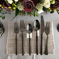 Bulk Stainless Steel Gold Flatware Set with Multi Color Tapered Handle for Wedding Party and Hotel Restaurant Table Use