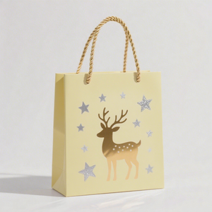 Sacs en carton de style classique à usage de supermarché avec logo personnalisé sac fourre-tout pour emballage de cadeau de Noël - Product Image 6