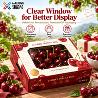 Boîte d'emballage carrée personnalisée pour cerises, fenêtre transparente en PET anti-buée, 2 kg, 5 kg, écologique, recyclable, en carton ondulé rigide pour l'expédition de fruits