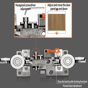 Kit de Herrajes para Puerta Corredera Invisible y Silenciosa, Sistema de Riel para Puerta Oculta de Aleación de Aluminio de Alta Resistencia - Product Image 5