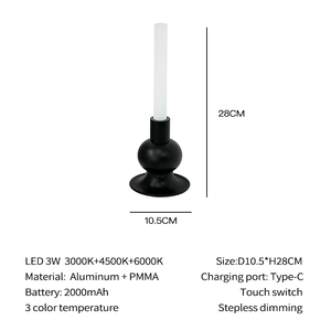Thiết kế sang trọng cảm ứng LED dưới ánh nến nhà hàng Đèn bàn có thể sạc lại cạnh giường ngủ không dây bữa ăn tối bầu không khí đọc bàn ánh sáng - Product Image 3