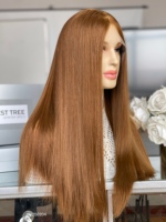 Perruque en cheveux humains casher SHY Remy BB8, cuticules alignées, super légèrement dégradée, pointes pleines, petits nœuds, pour femmes blanches