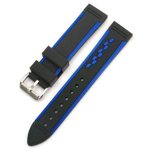 Bracelet de montre en caoutchouc double couleur rouge blanc <span class=keywords><strong>bleu</strong></span> 20 22 mm - Product Image 5