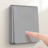 Bouton poussoir de lumière de luxe 220v interrupteurs 1-4 Gang 1/2 voies interrupteur d'alimentation électrique mural, lumière domestique ON OFF panneau avec indicateur