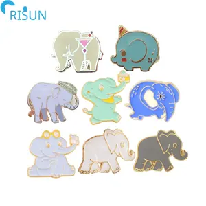 Souvenirs Customized Soft Enamel Elephant Lapel Pins Badges Brooches Custom Elephant Enamel Pin badge