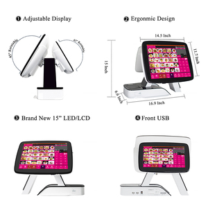 15 inch Máy tính để bàn tất cả trong một hệ thống POS Tiền mặt đăng ký màn hình cảm ứng POS quán cà phê phần mềm cho hệ thống bán lẻ - Product Image 6