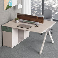 Bureau informatique moderne et écologique pour 2 à 4 personnes, bureau de personnel durable avec serrure à combinaison numérique pour espace de bureau commercial