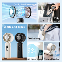 Ventilateur de refroidissement portatif à faible MOQ, 9,5 W, pliable, avec support, ventilateur de bureau à vitesse variable, refroidisseur personnel avec écran LED