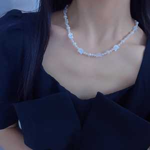 Collier WENCHI, célébrité d'Internet, tendance, Tian Ran, perle d'eau douce véritable, coquille, noir et blanc, chat, style cool et élégant - Product Image 4