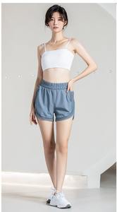 <b>Women's</b> High-Waist Sports Shorts With Mesh Split False Two Piece Loose Anti-Light Running Fitness <b>Pants</b> <b>Yoga</b> Pockets - Product Image 4