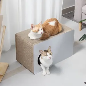 Rectangle, papier robuste, maison pour chat, écologique, grattoir pour chat, carton, maison pour chat