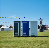 Cabine de toilettes mobile de luxe climatisée, WC moderne ventilé avec équipements sans contact pour événements