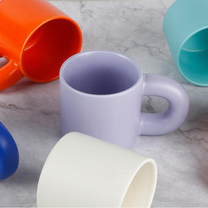 Mug en céramique simple, couleur unie, avec poignée, cadeau pour la maison, tasse individuelle - Product Image 5