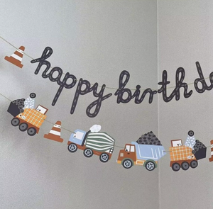 Fournitures pour fête d'anniversaire <span class=keywords><strong>de</strong></span> 2 ans : Bannières Joyeux Anniversaire, <span class=keywords><strong>Guirlande</strong></span> Camion Minier, Ballons Imprimés Beige, Décorations <span class=keywords><strong>de</strong></span> Cupcakes sur le Thème <span class=keywords><strong>de</strong></span> la Construction, Cadeaux - Product Image 5
