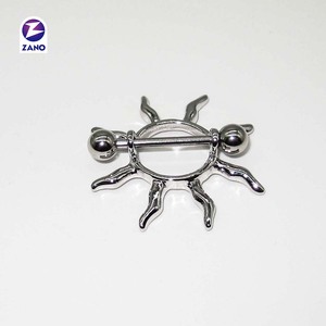 Pezón de acero inoxidable Piercing Sun Barbell Nipple Shield Ring Anillos de pezón encantadores para mujeres Piercing para el cuerpo Joyería - Product Image 2
