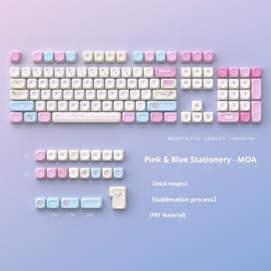 Tại Chỗ Bán buôn màu hồng màu xanh văn phòng phẩm Keycap Moa thăng hoa 131 vị trí quan trọng nhỏ toàn bộ cho bàn phím cơ khí - Product Image 1