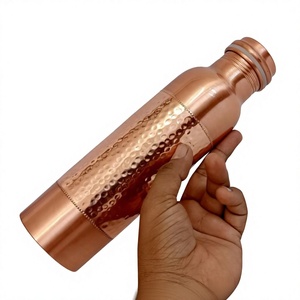 Hammered Design Copper Water Bottle <b>Tea</b> Infuser Airtight Lid Dishwasher Safe Anti-corrosion Coating Eco-Friendly Boiling Water - Product Image 2