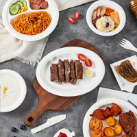 Assiette jetable compostable Warmpack de 10 pouces en bagasse de canne à sucre, écologique et sans BPA, pour traiteur et événements