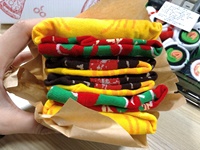 LINGTU Casual Crew Funny Socks Cadeau Chaussettes de Noël Cadeau d'anniversaire Burger Sushi Pizza Food Socks Gift Set