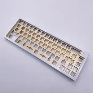 CNC milling service 60%65% aluminium keyboard case custom cnc machining aluminum mechanical keyboard case with blue anodizing