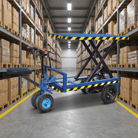 Plateforme élévatrice à ciseaux électrique autopropulsée 500 kg, plateforme de levage hydraulique mobile avec siège, 6 m, protection IP54, pour vergers, serres, fruits