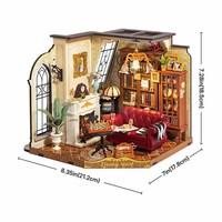 Robotime Rolife Puzzles en bois 3D faits à la main Jouets assemblés DG175 Le salon de Catherine Kit de maison miniature DIY