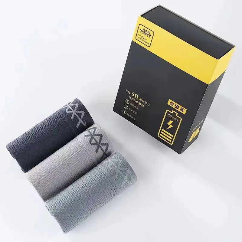 Factory Wholesale 3 Pack Fashion Breathable Modal Men Underwear 5D Magic Magnetic Shorts Seamless Men Boxer Brief