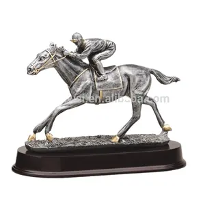 Corridas de cavalo resina troféu prêmio prata acabamento