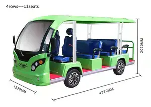 Factory Supplier New Brand Electric 4 Rows 11 Soft Leather Seats Sightseeing Car