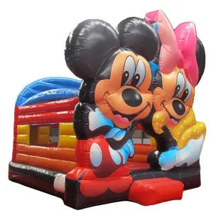 Schnelle Lieferung Aufblasbare Mickey Mouse Türsteher Castle Kids Party Schöne Cartoon Clubhaus Aufblasbare Trampolin Toy Bounce House