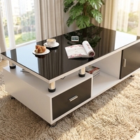 Ensemble table basse et meuble TV en verre trempé, style nordique moderne minimaliste, avec structure extensible, meuble TV pour salon