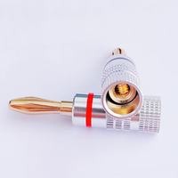 Connecteur banane 4 mm plaqué or 24 carats pour câbles de haut-parleurs audio