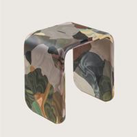 Table basse moderne en plastique renforcé de fibres de verre, peinte à la main, aux couleurs intenses, écologique et durable, pour chambre à coucher